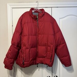 Vintage Eddie Bauer Goose Down Quilted Puffer Jacket Red Men's Size XXL